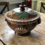Soufflenheim soupière enamelled Alsatian terracotta