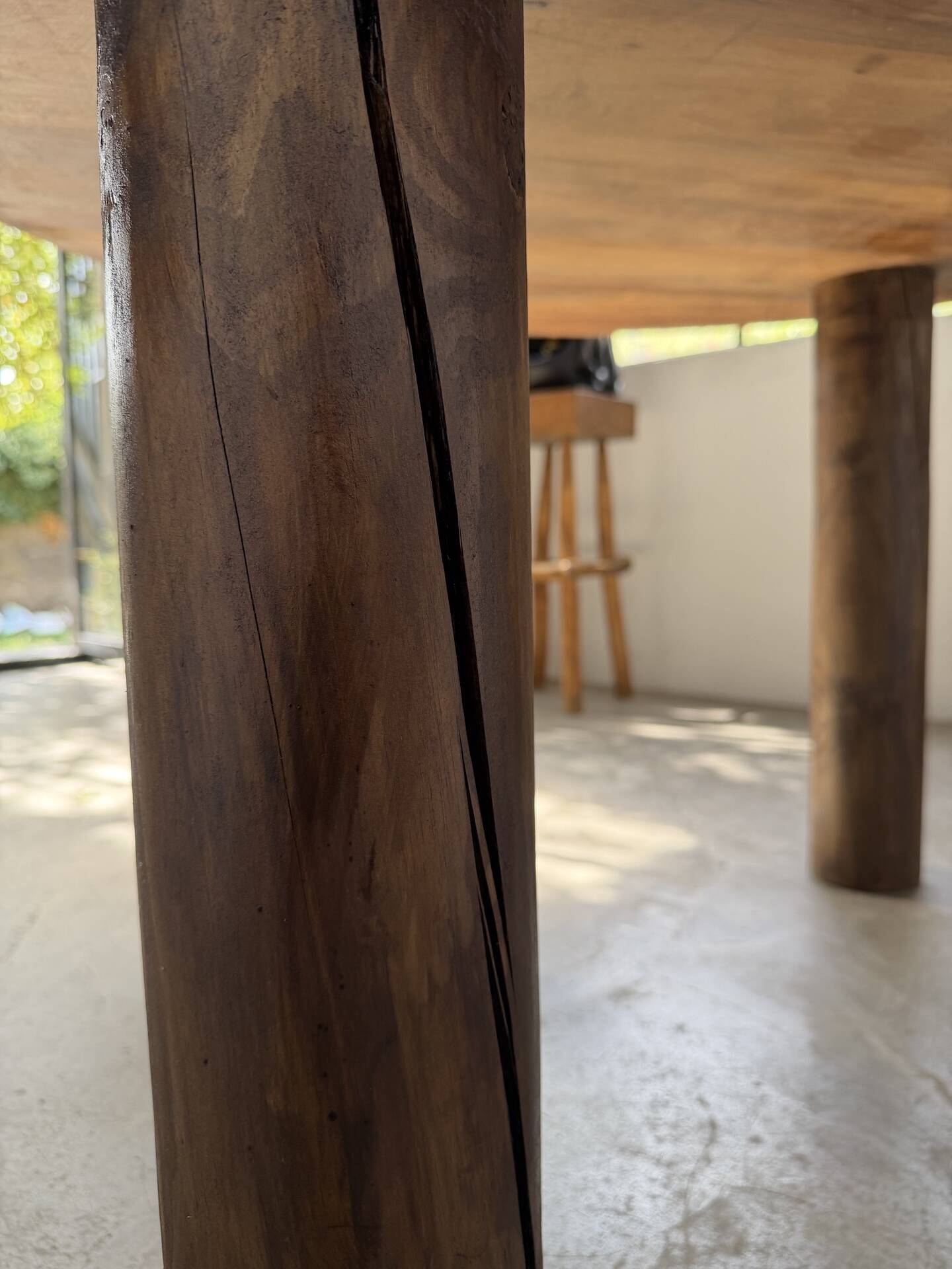 Round table 1950s constructivist walnut