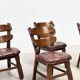 Ensemble de six chaises de salle à manger brutalistes françaises