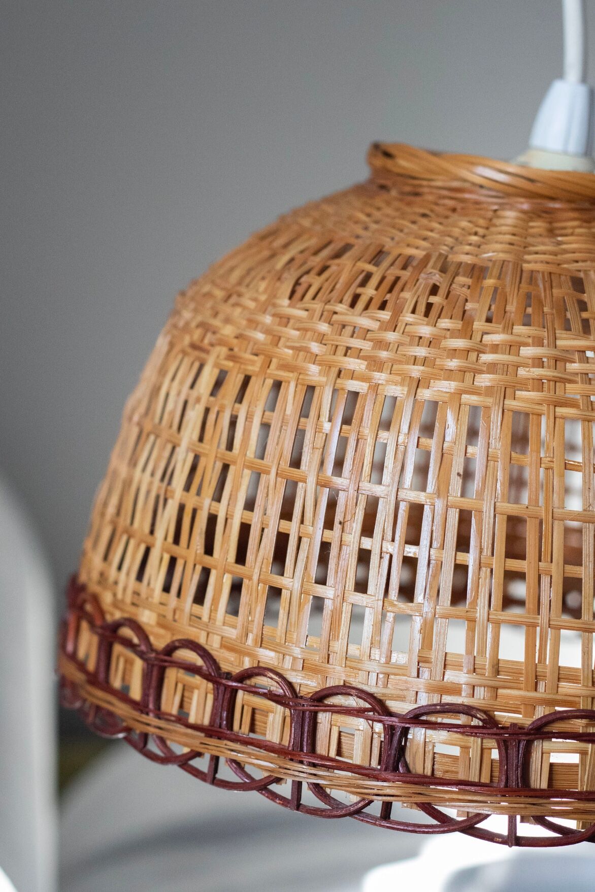 Vintage wicker pendant lamp