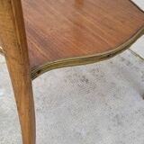 Selette pedestal side table Louis XV style with decorated marquetry and rosewood - 1900s