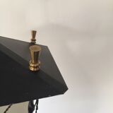 Lanterne en fer forgé opaline et laiton