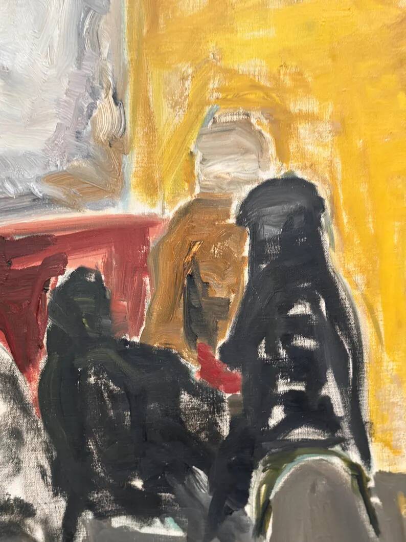 Original Danish Oil on Canvas“Figurative Composition” by Max Bilde
