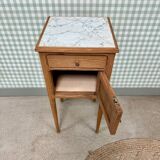 Bedside table with marble top (refurbished)