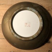Hollow plate Japan ACF porcelain circled brass decorated with cranes