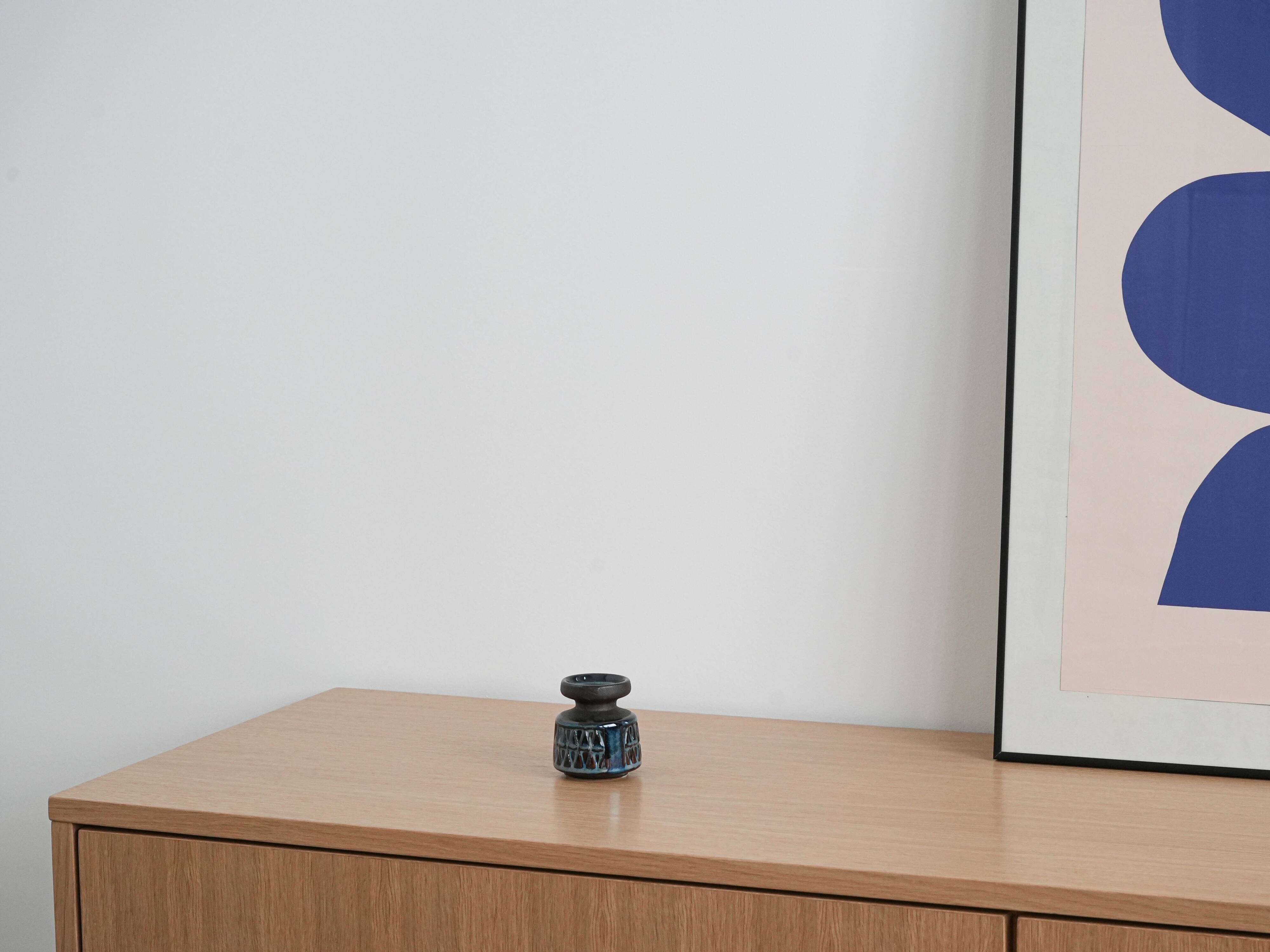 Ceramic candle holder, Danish design, 1960s, manufacturer: Søholm Keramik