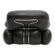 Italian Pair Of Okay Armchairs by Adriano Piazzesi with Black Leather and Steel