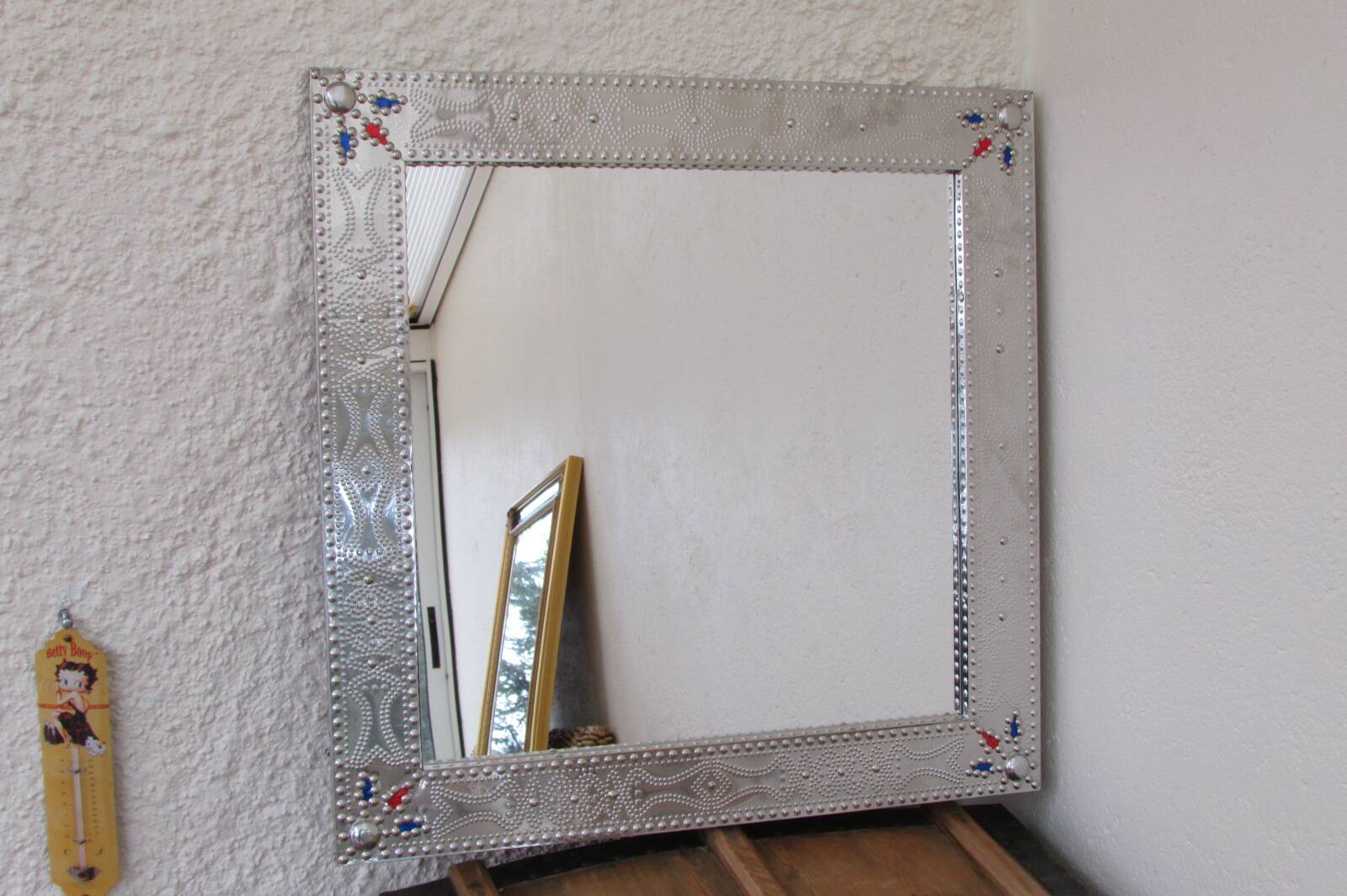 Miroir métal argenté style oriental