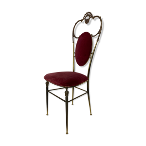 Chaise vintage regency - red