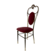 chaise vintage regency style brass et red velvet années 1950