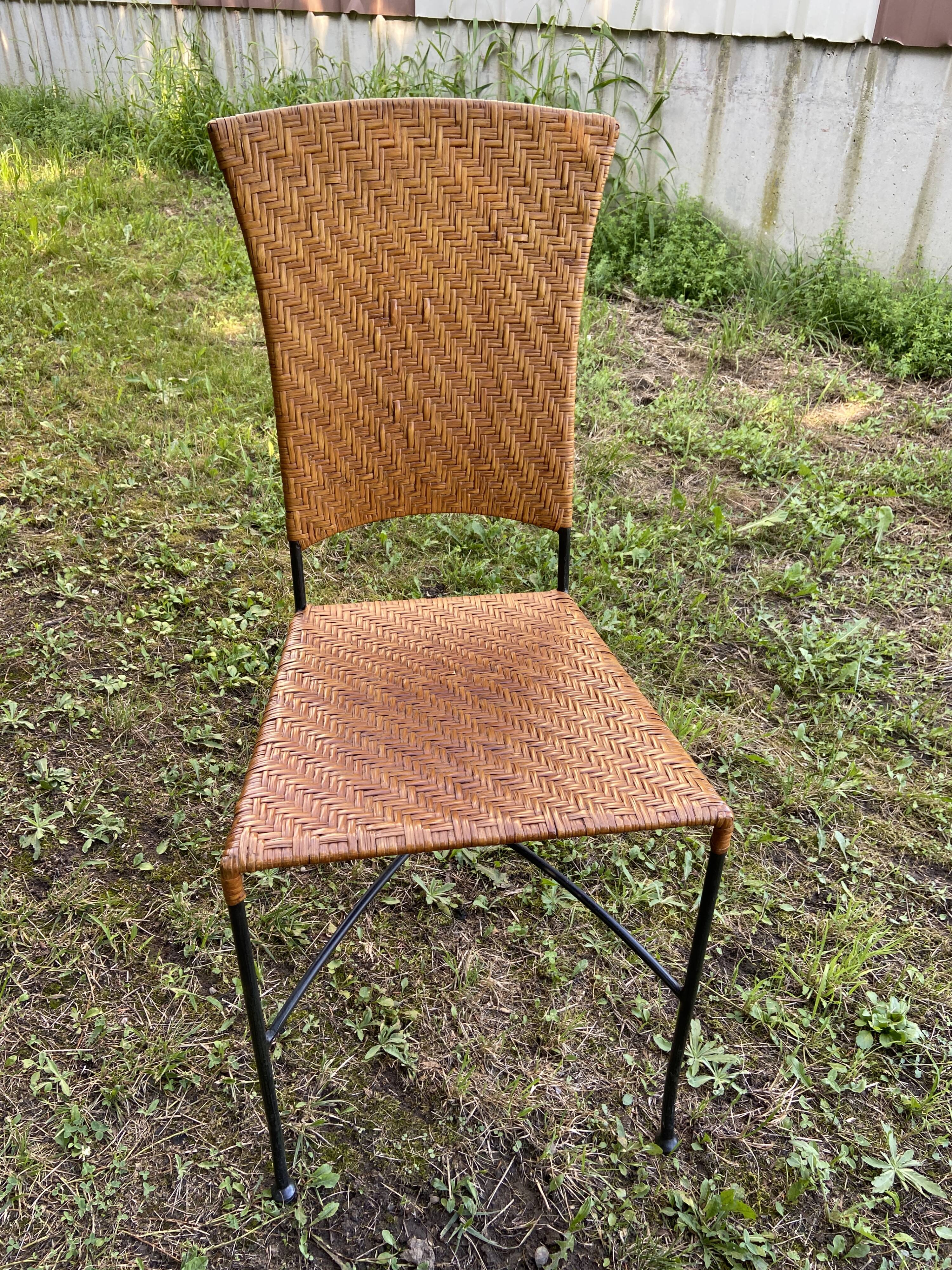 4 Metal and rattan bistro chairs for brewery, beer, café and terrace