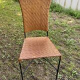 4 Metal and rattan bistro chairs for brewery, beer, café and terrace
