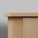 Ivory Lacquer Sideboard in burl wood by Jean Claude Dresse, 1940s