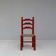 Ensemble de chaises rouges en jonc italien