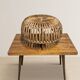 Mid-century woven rattan ottoman by Franco Albini, 1950s, Italy, 50 × 50 × 30 cm