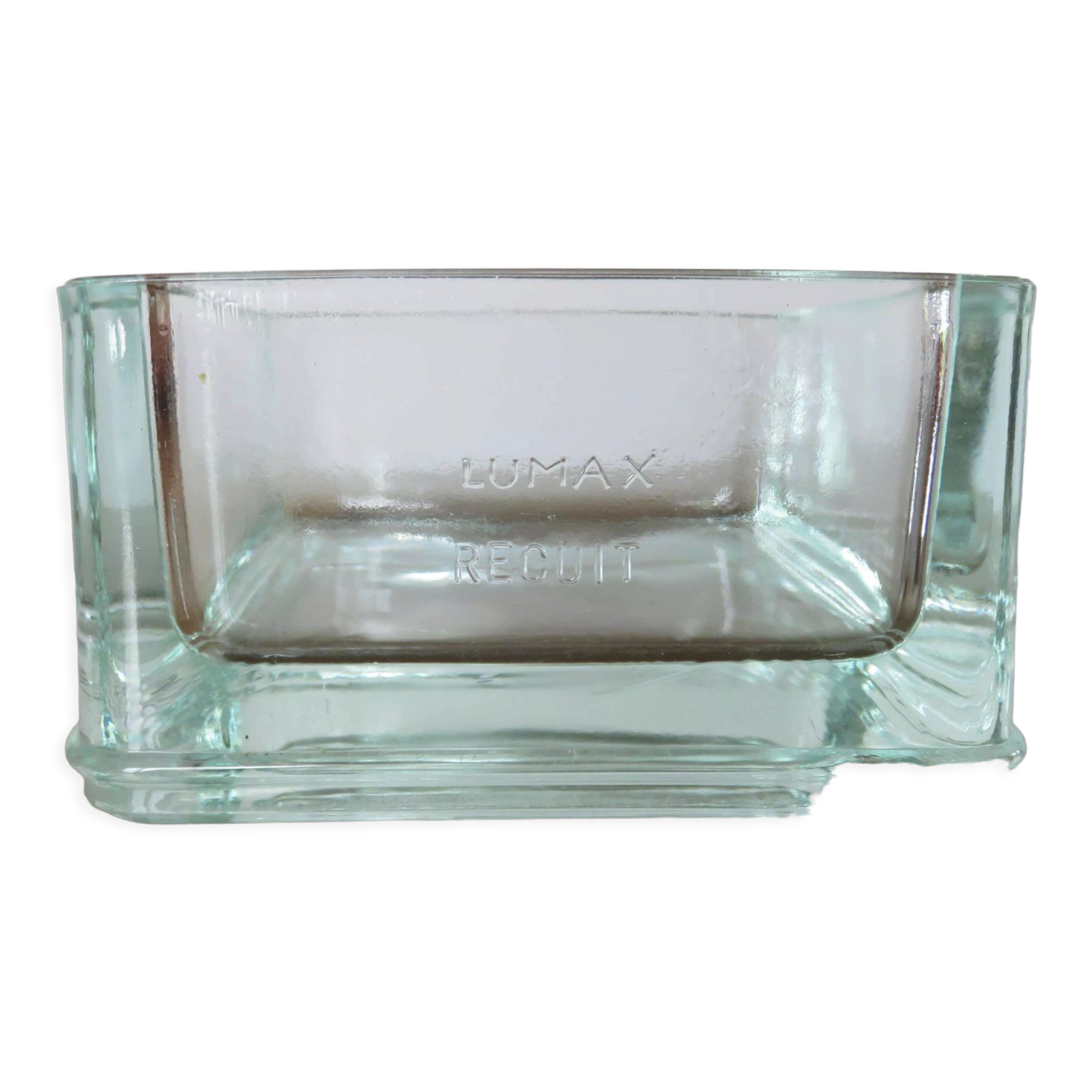 Glass pavé ashtray signed "lumax annealed" 40s 50s