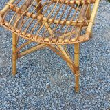 Vintage dining room attributed to Audoux and Minet in bamboo and rattan
