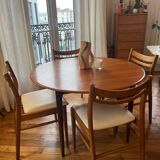 Danish round teak table from the 60s