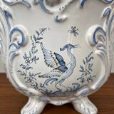 Moustier Dallier blue and white ceramic planter, 1950-1970