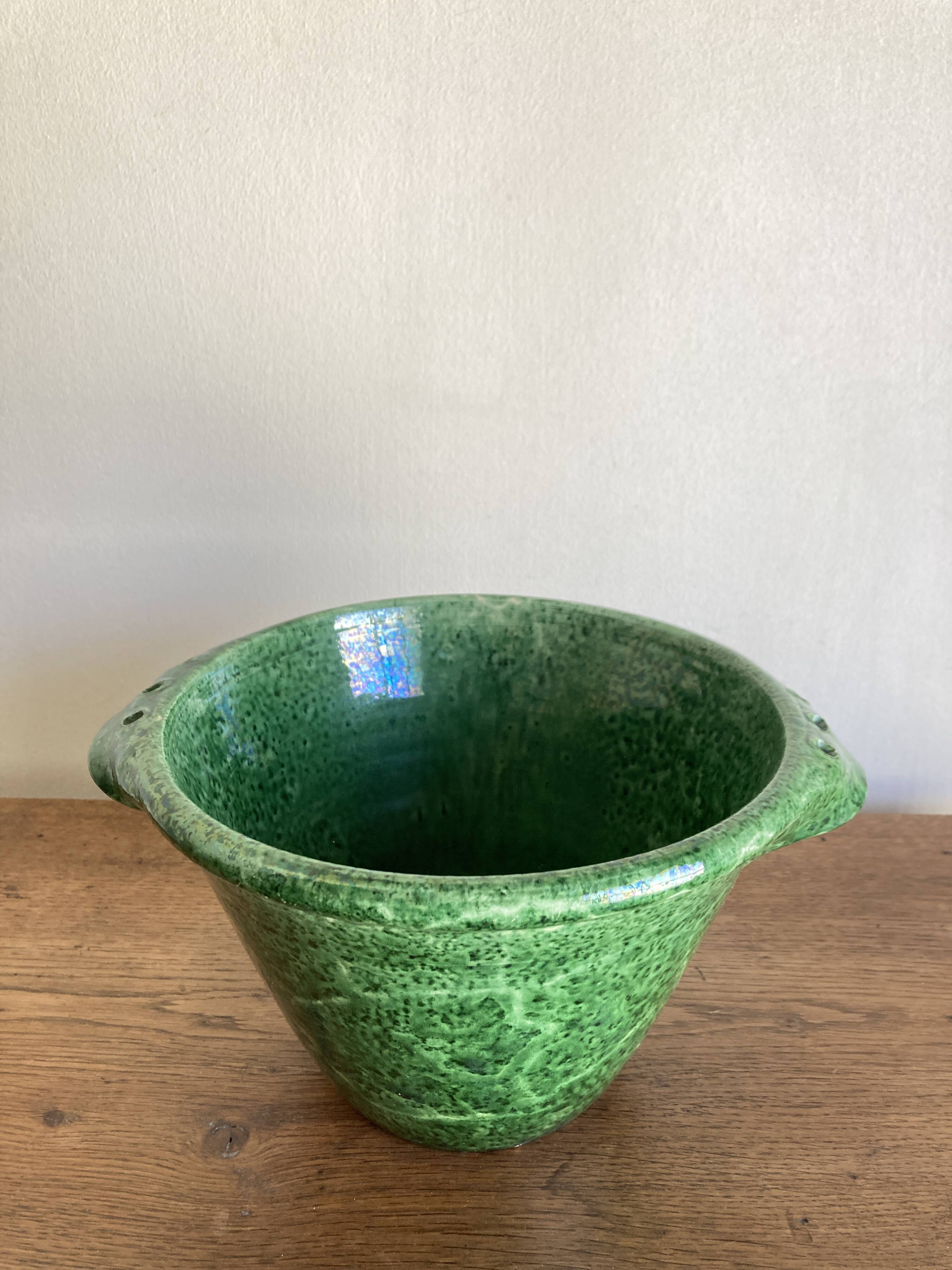 XXL solid earthenware salad bowl by Foucard Jourdan 1960