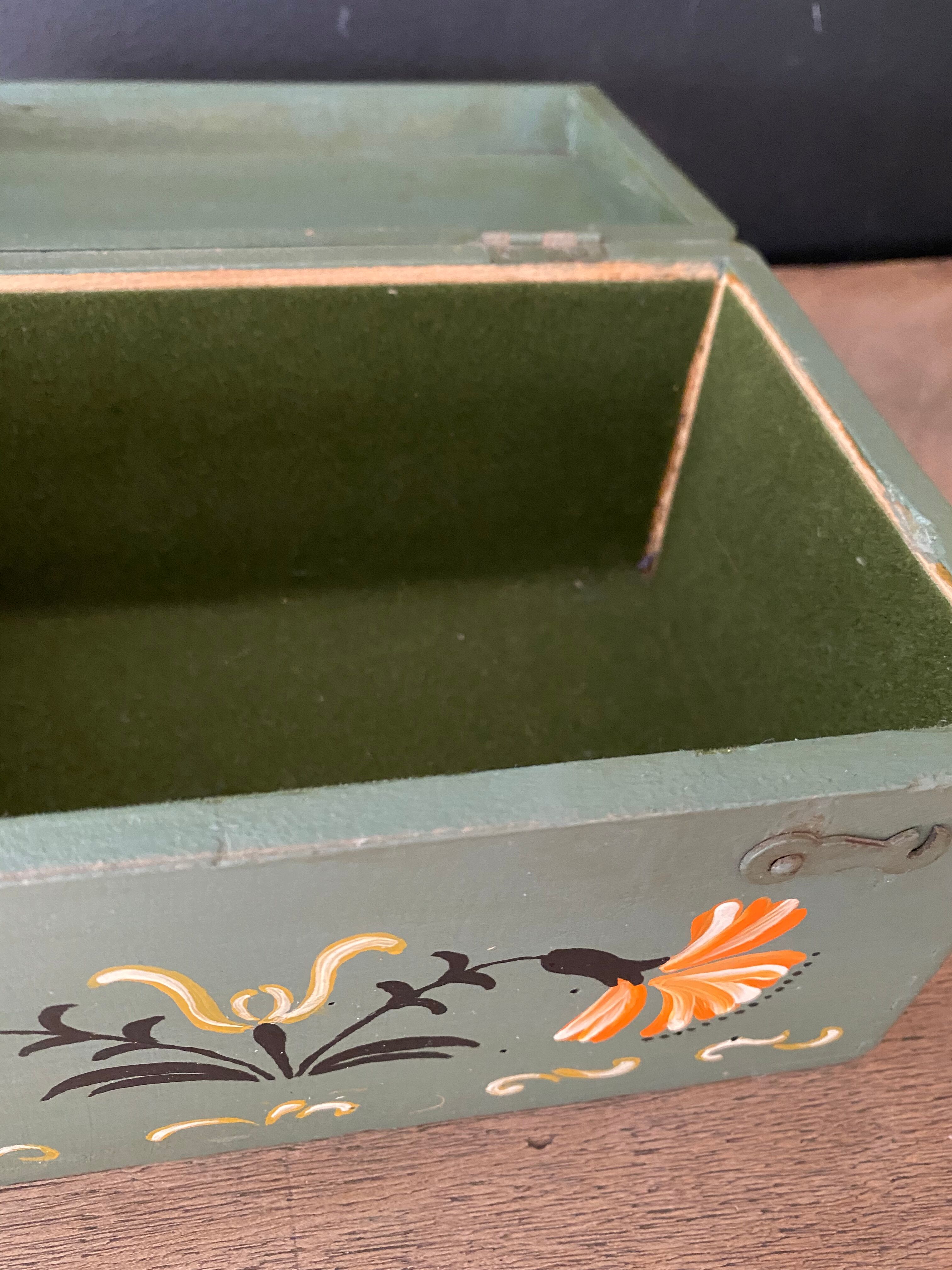 Hand-painted wooden box