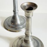 Pair of vintage pewter candlesticks