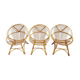 Set de 3 fauteuils rotin corbeille adulte