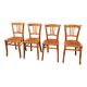 set of 4 curved wood chairs Baumann Restaurant Paris bistro 50s