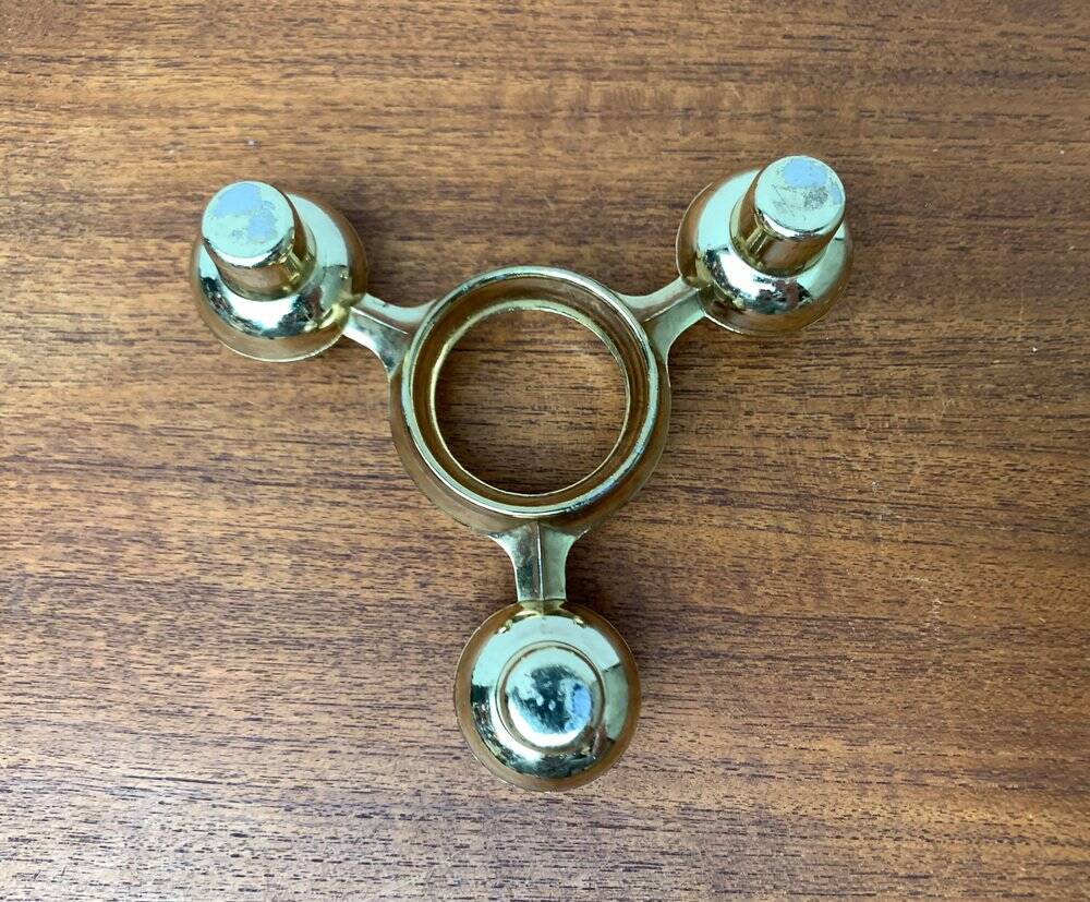 Modular atomic stackable metal candlestick by Quist, 1970s vintage.