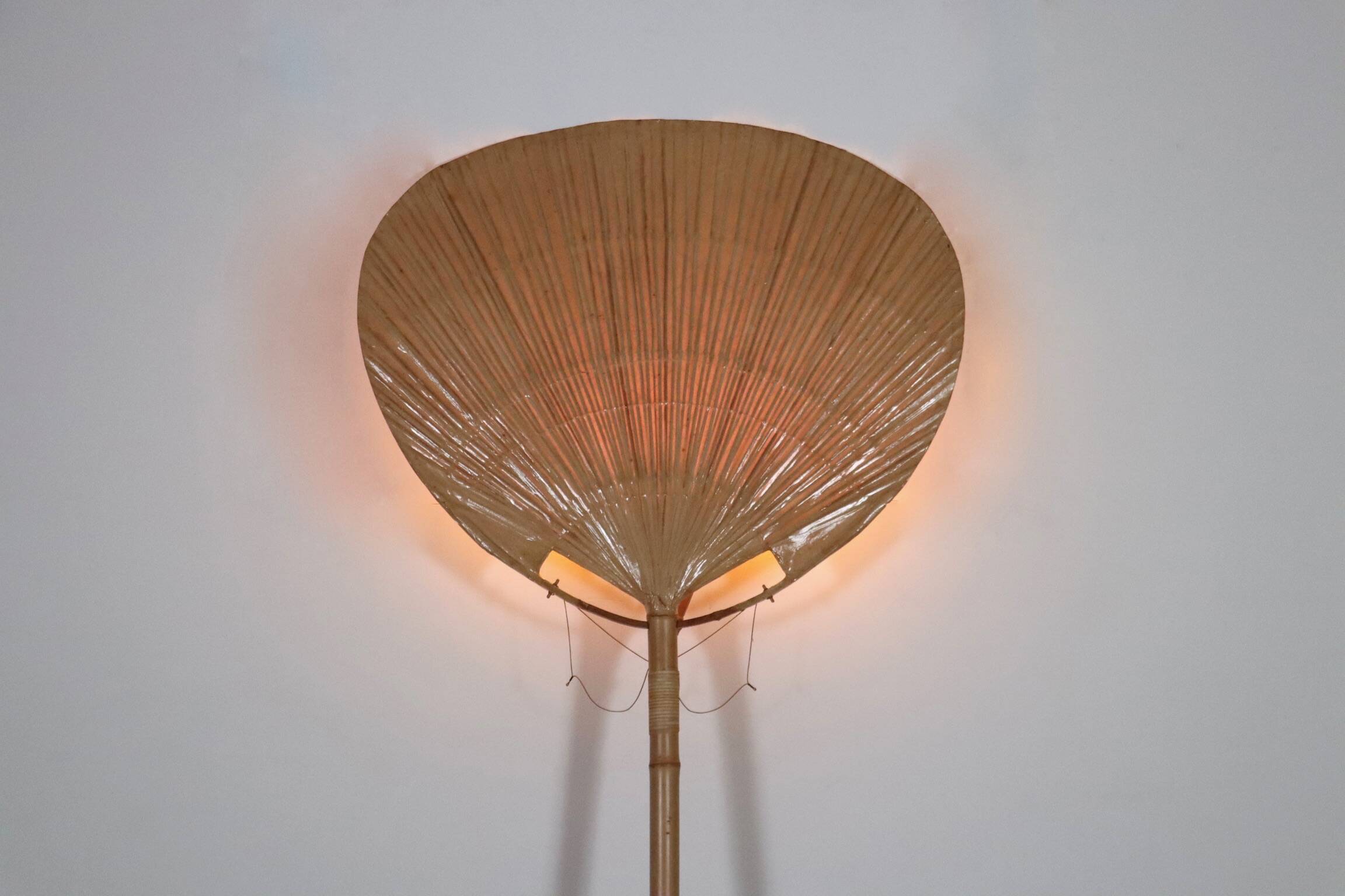 Large Uchiwa Floor lamp by Ingo Maurer for M Design , Germany 1977
