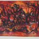 Marcel Mouly : Combat rouge, lithographie originale signée