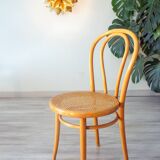 Pair of 1970s bistro chairs in bentwood and caning.