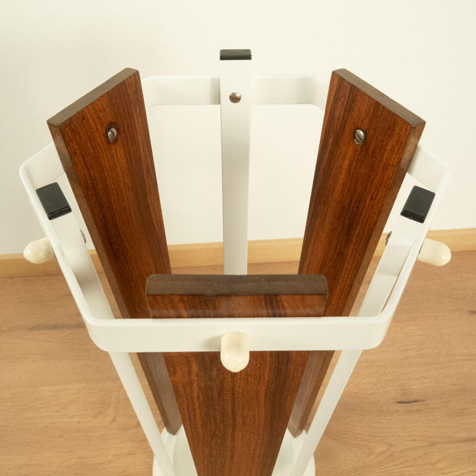 Umbrella stand, teak and metal, vintage from the 60s