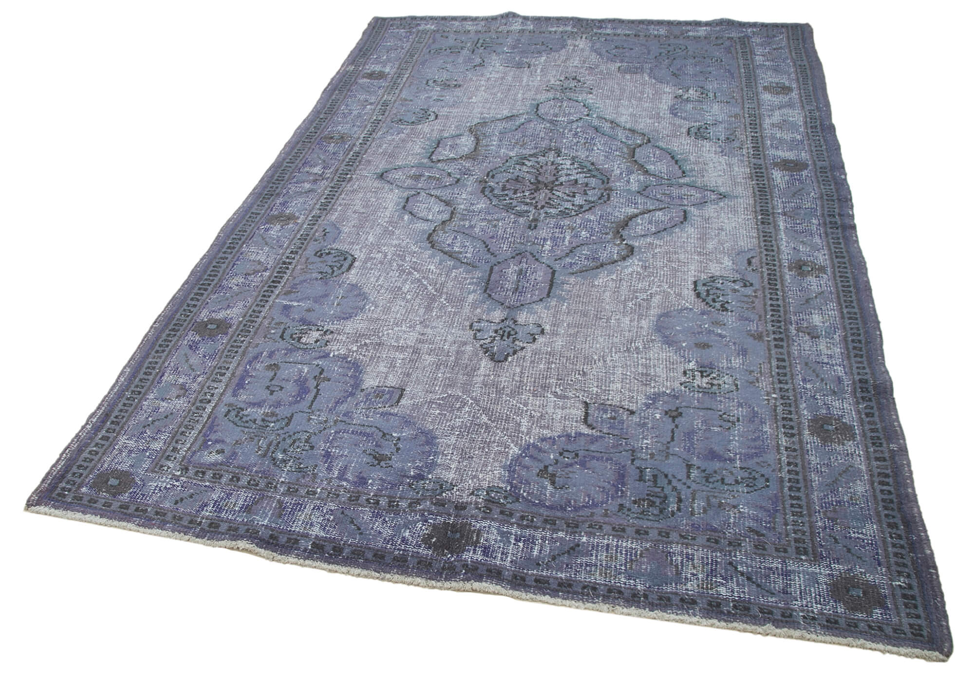 Hand-knotted rustic anatolian 1980s 174 cm x 280 cm grey carpet