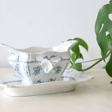 Pompadour ironstone sauceboat, Clairefontaine factory