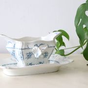Pompadour ironstone sauceboat, Clairefontaine factory