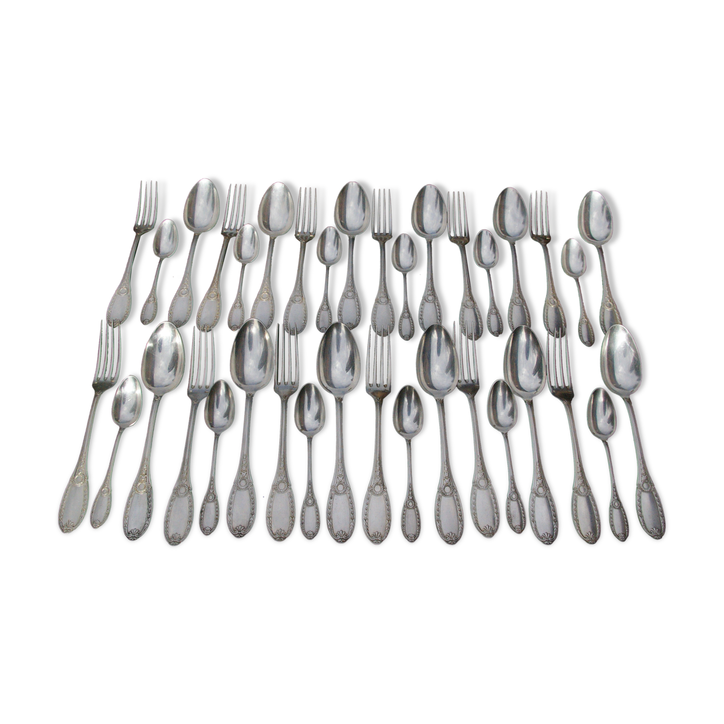 Housewife 37 pieces in silver metal Empire style
