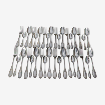 Housewife 37 pieces in silver metal Empire style