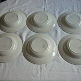 6 plates hollow earthenware vintage wolves mill