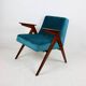 Fauteuil Bunny Vert Pétrole attribué à Józef Chierowski, 1970