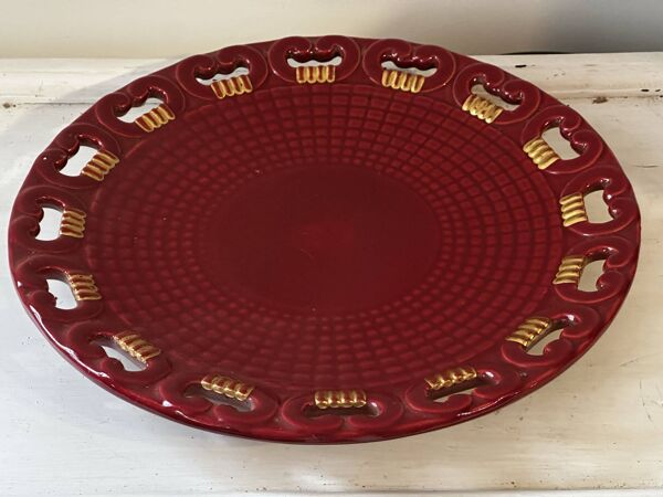 Plat ajouré Saint-Clément par Blanche Letalle mid-Century D 35 cm