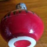 Petit vase vintage flammé rouge et gris
