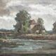 Oil on canvas, Dutch school of the 20th century. Landscape. Pierre Fulpe.
