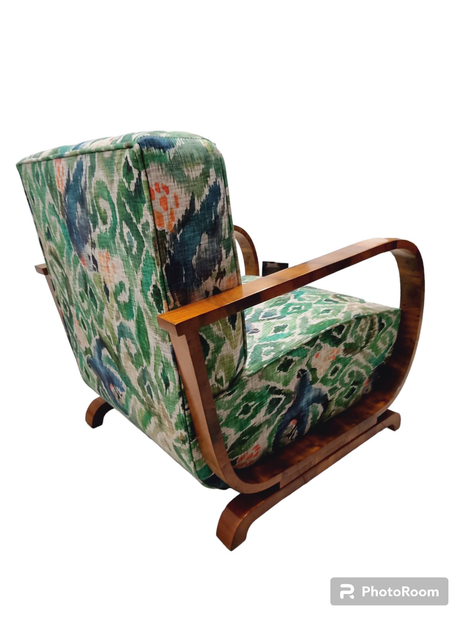 Set of 2 Art Deco Thonet style armchairs with curved armrest