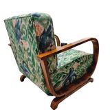 Set of 2 Art Deco Thonet style armchairs with curved armrest