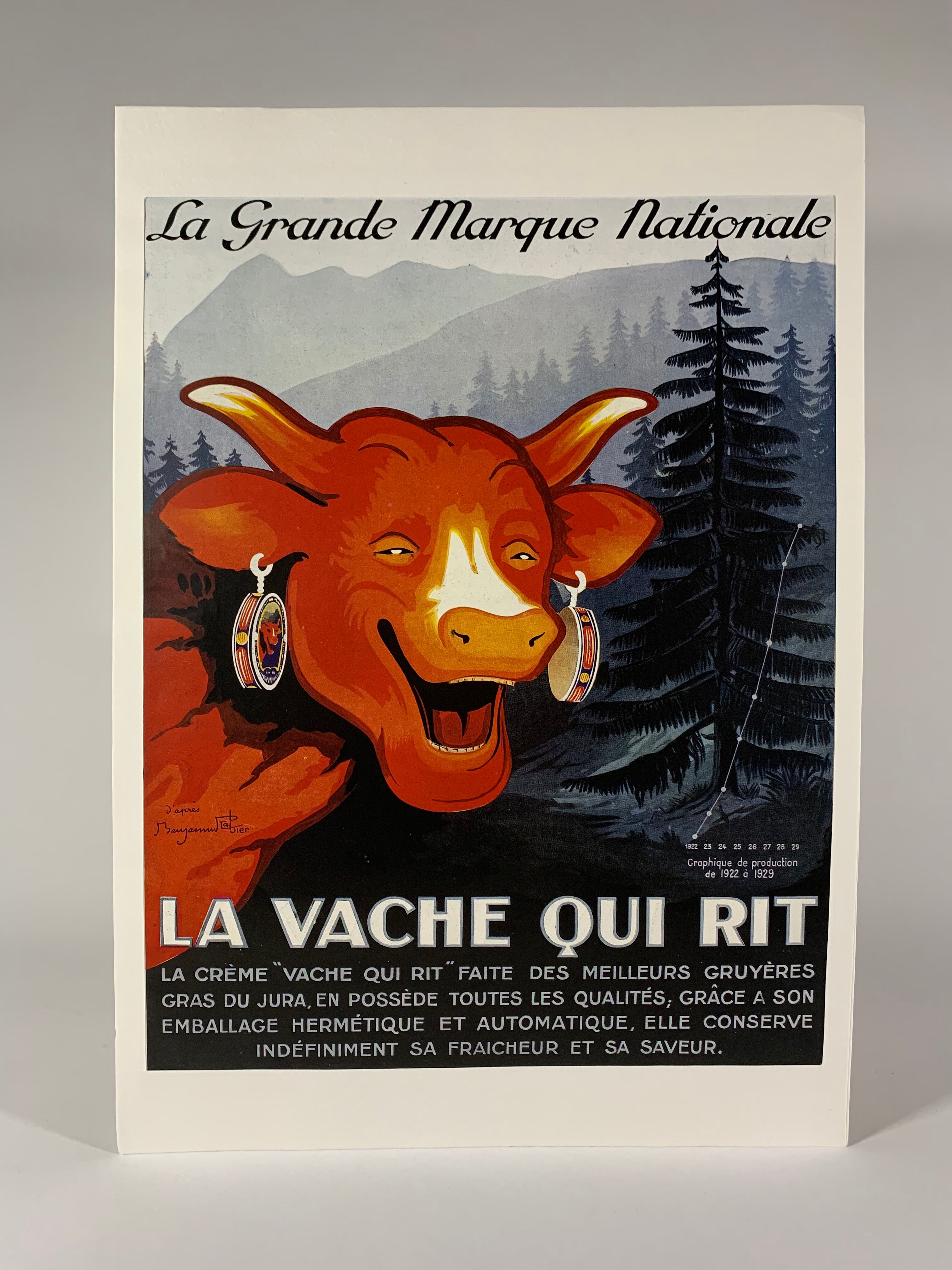 Original advertising lithograph "The Laughing Cow" - Rare proof before publication around 1930