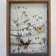Three wooden frames with naturalized butterflies vintage 60s