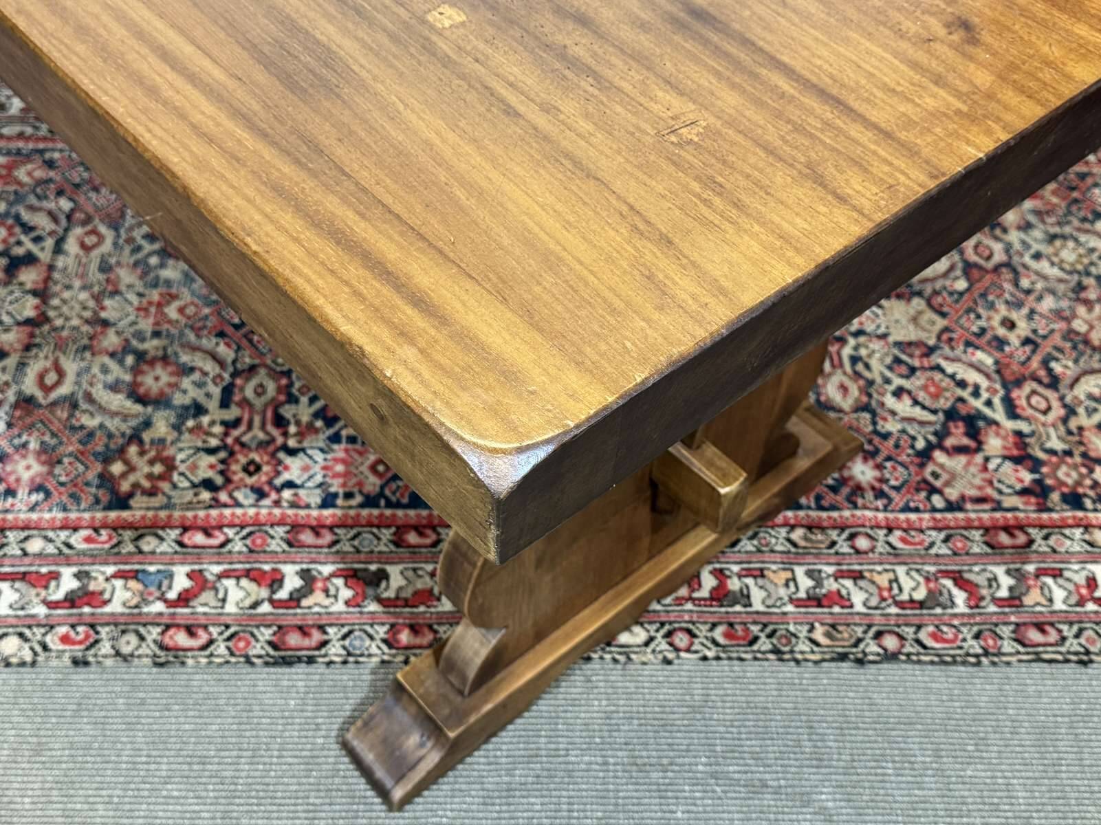 1970s mahogany monastery table - L=2m W=80cm H=75cm