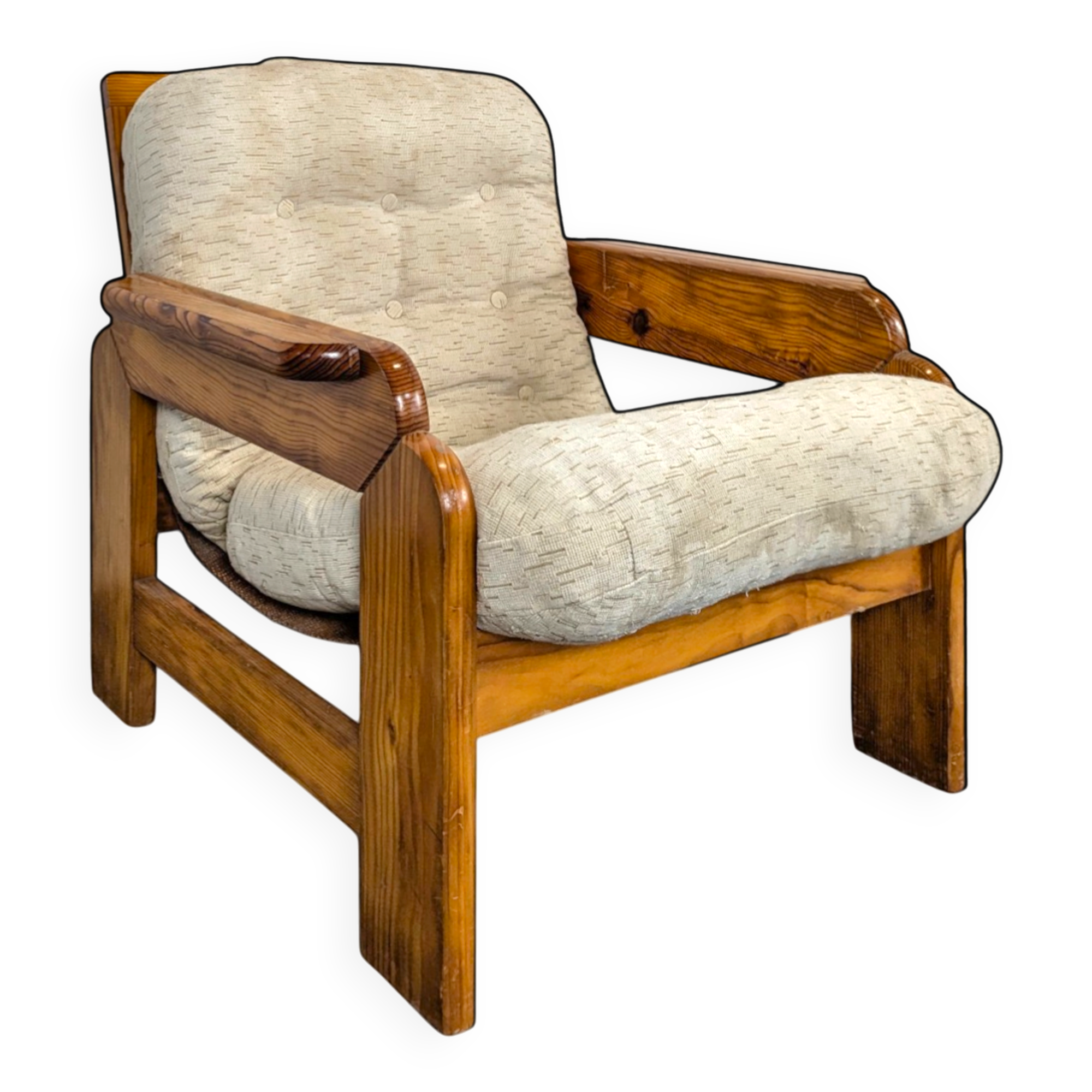 Chalet pine armchair