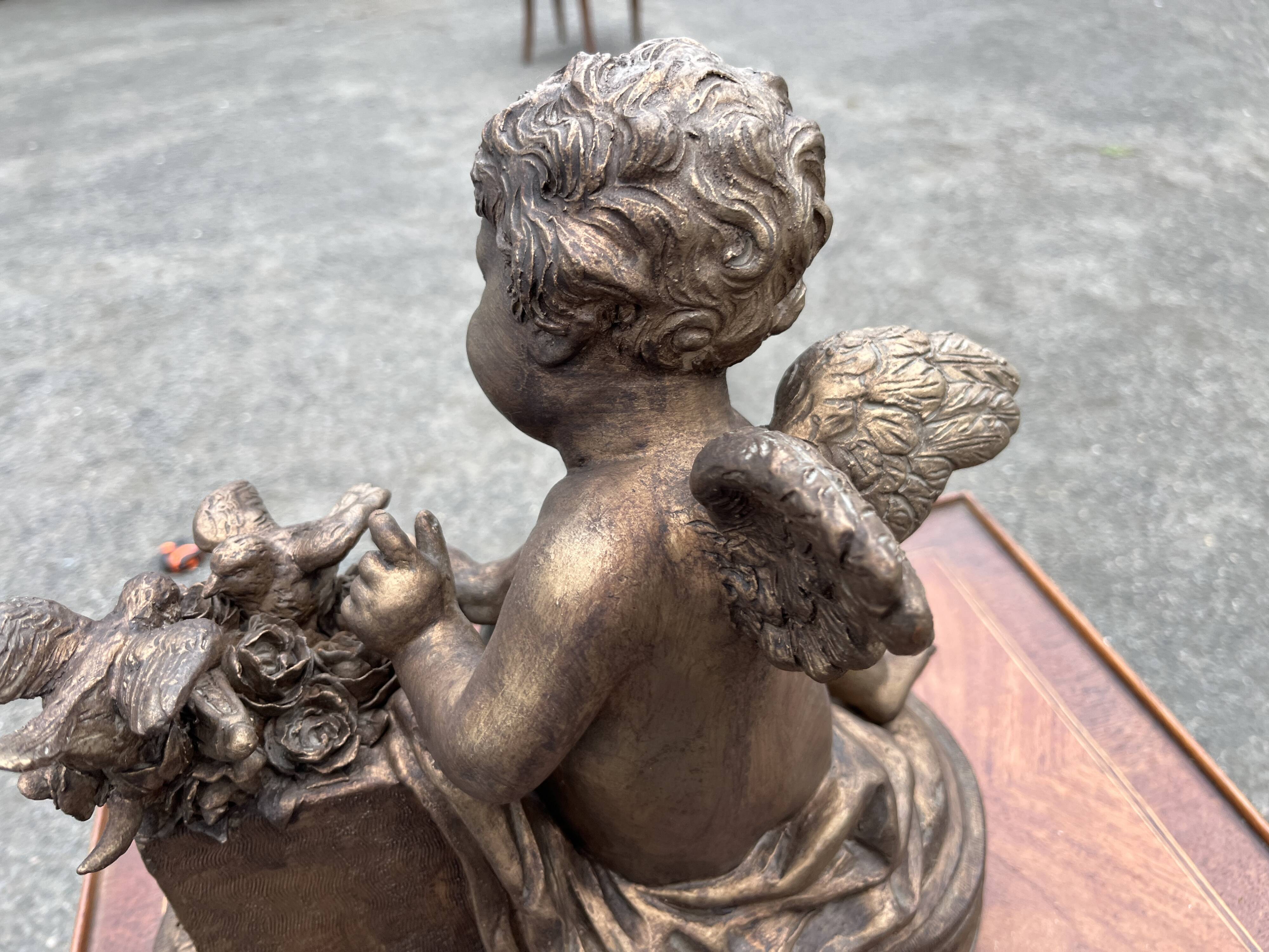 Meyer – Antique terracotta sculpture – Winged putto
